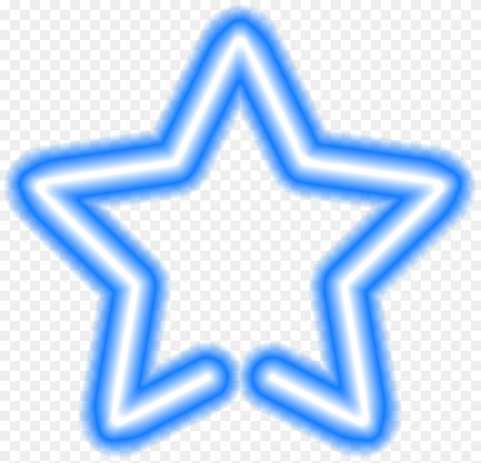 Neon Star Blue Clip Art Free Transparent Png