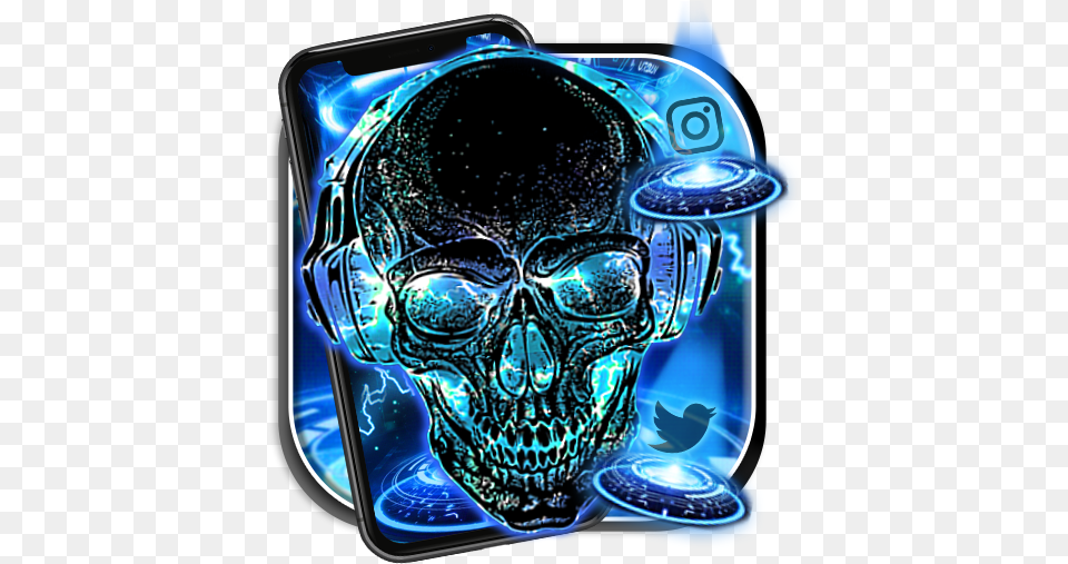 Neon Tech Skull Themes Hd Wallpapers 3d Icons Qu0026a Tips Scary, Ct Scan, Alien, Accessories Png Image