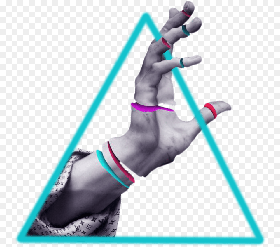 Neon Triangle Blue Aesthetic Frame Border Triangles Bungee Jumping, Person, Body Part, Finger, Hand Free Transparent Png