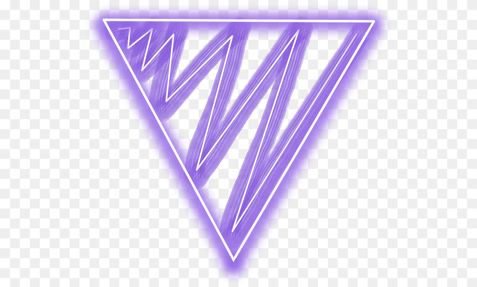 Neon Triangle Freetoedit Geometric Purple Trigon Triangle Neon Red, Light, Blackboard Png Image