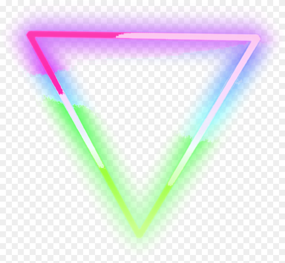 Neon Triangle Pink Green Blue Lights Neonlights Triangle Neon Light Free Png