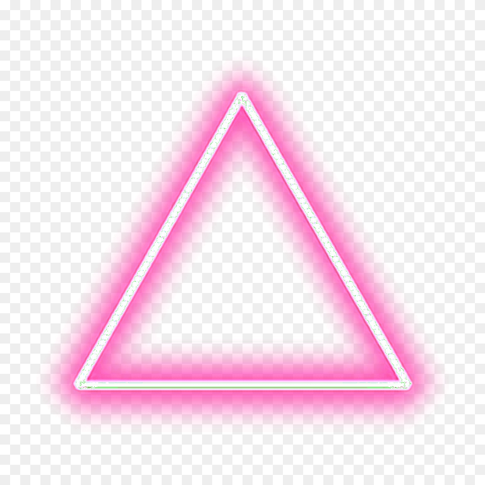 Neon Triangle Pink Tumblr Editpng Pngedit Pngedits, Road Sign, Sign, Symbol Png