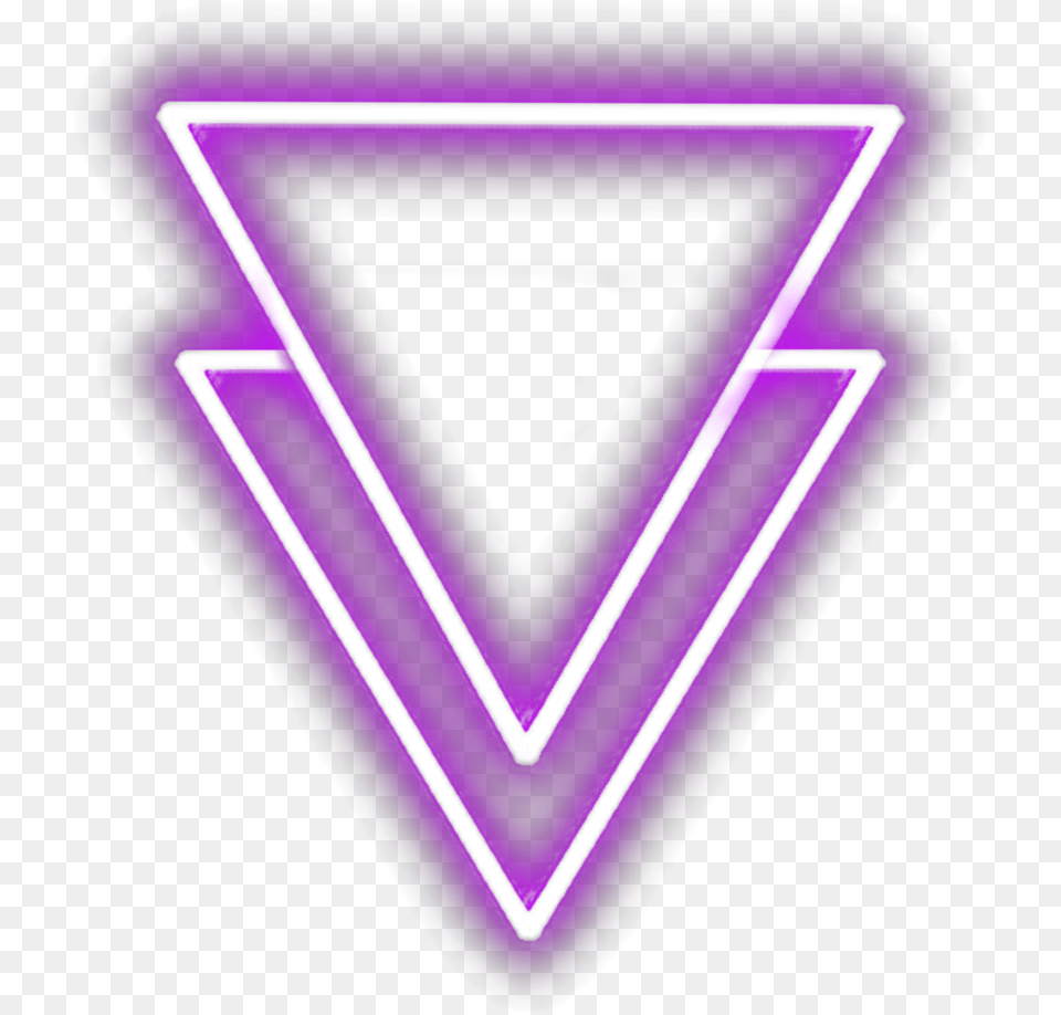 Neon Triangle Purple Purpleaesthetic Neoncolors Clip Art, Light, Electronics, Mobile Phone, Phone Png Image