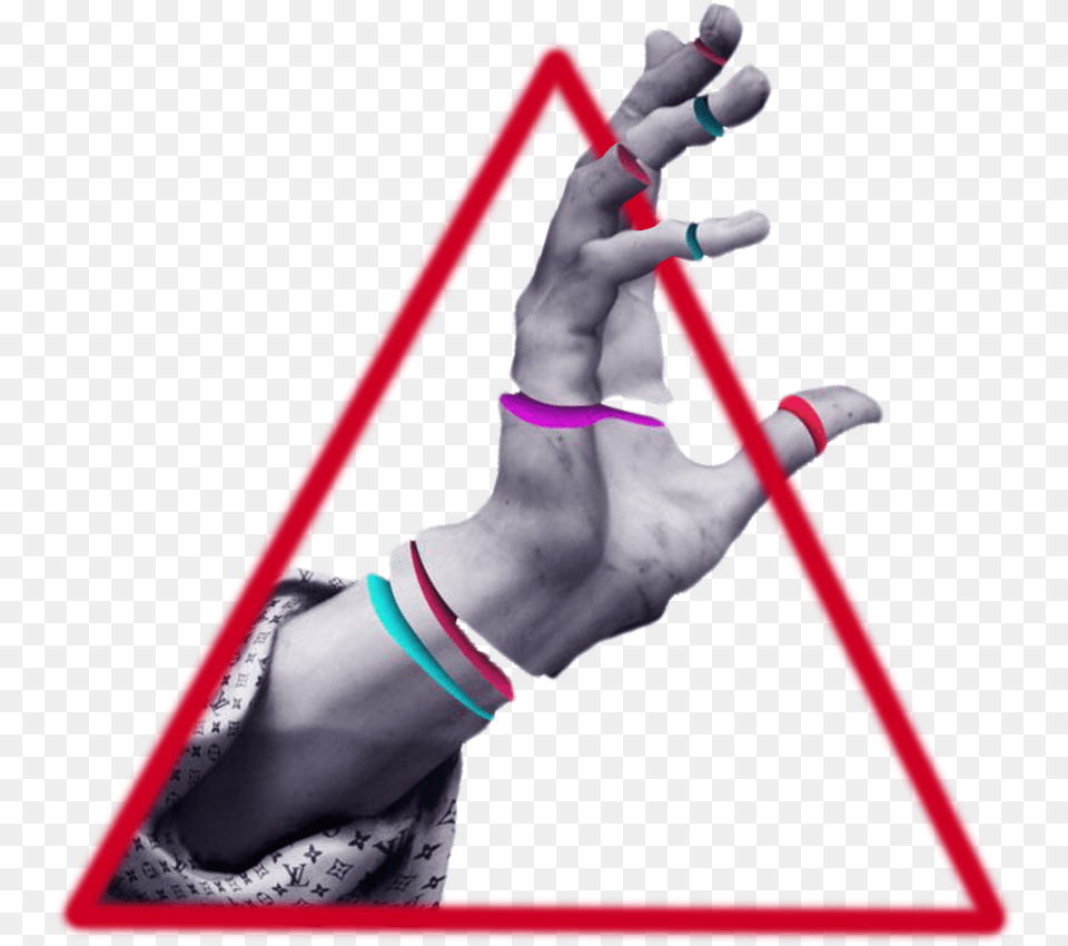 Neon Triangle Red Aesthetic Frame Border Triangles Bungee Jumping, Body Part, Finger, Hand, Person Free Png Download