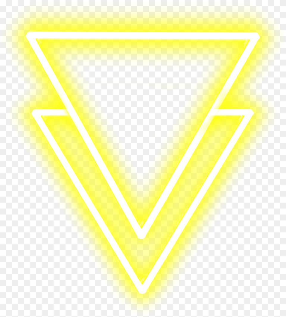 Neon Triangle Yellowneon Neonlights Streetlight, Light, Logo, Person Png