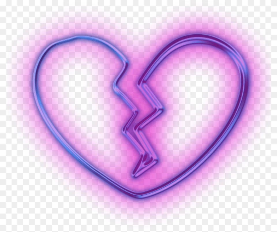 Neon Tumblr Neon Broken Heart, Light, Purple, Plate Free Png