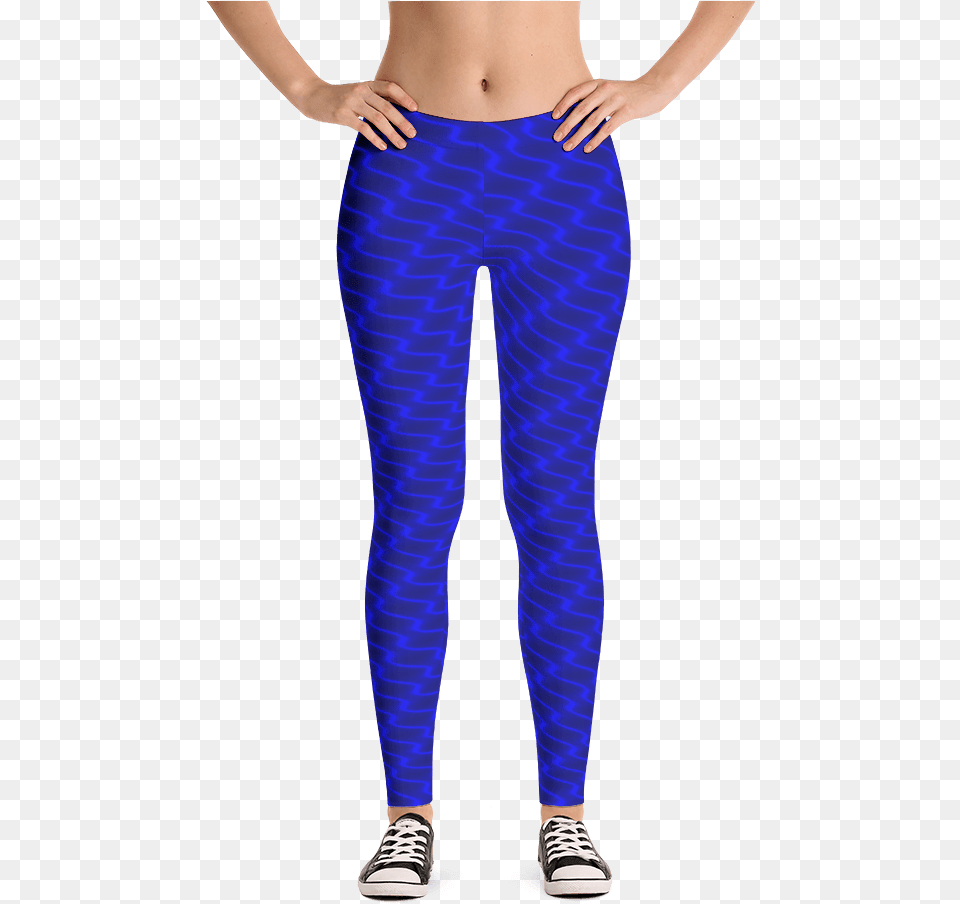 Neon Wavy Lines Blue Leggings Grey Black Halftone Sneakers, Clothing, Pants, Hosiery, Tights Png Image