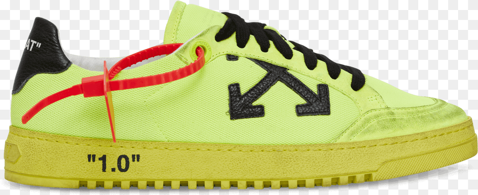 Neon Yellow Off White Sneakers, Clothing, Footwear, Shoe, Sneaker Png