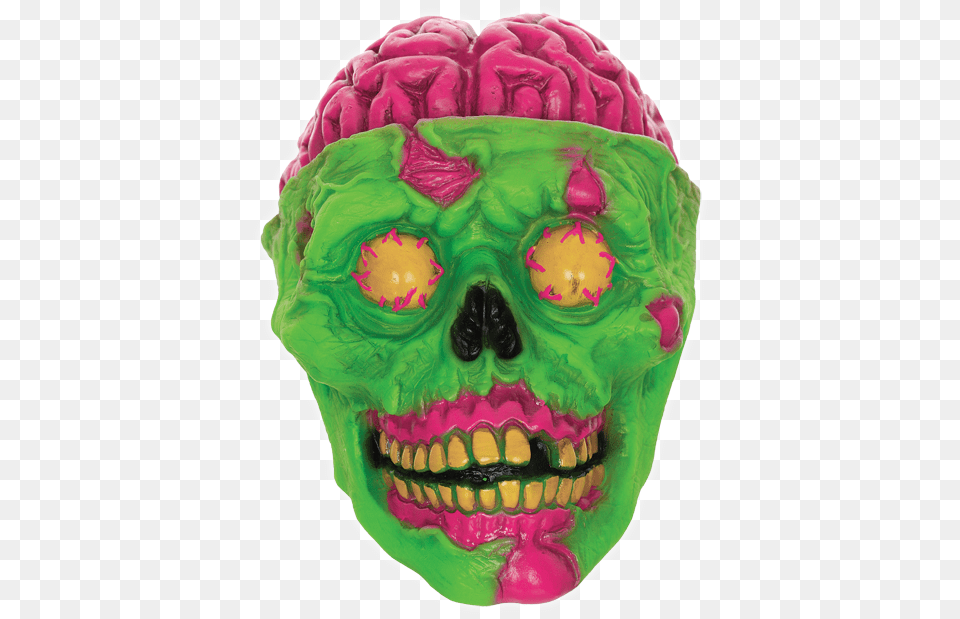 Neon Zombie Skull Skull, Birthday Cake, Cake, Cream, Dessert Free Png
