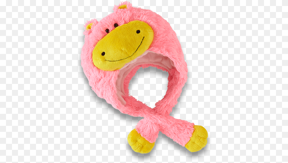Neonz Hippo Hat My Pillow Pets Premium Plush Hat Neonz Neon Pinkyellow, Toy, Clothing, Teddy Bear, Rattle Png