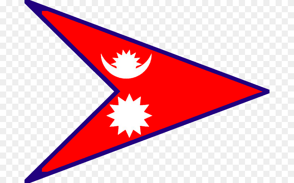 Nepal Flag And Coat Of Arms, Triangle, Aircraft, Airplane, Transportation Png Image
