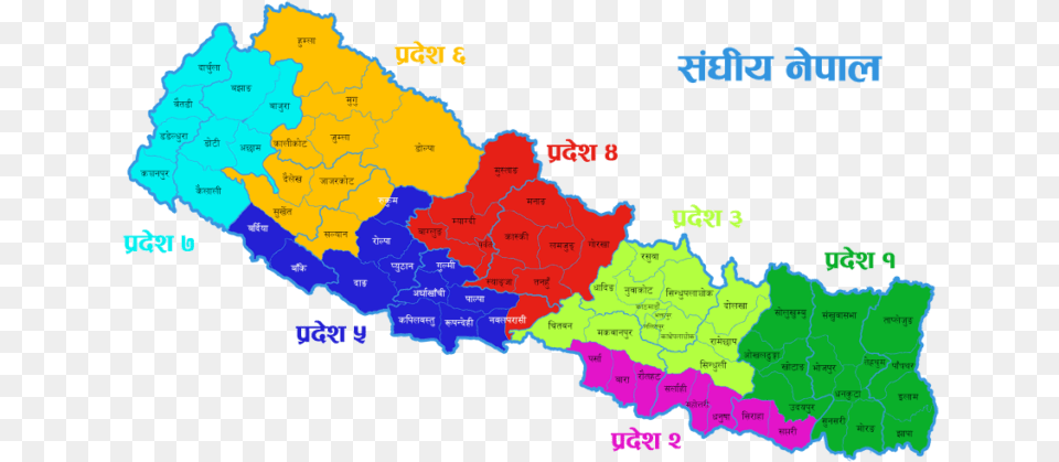 Nepal Map With Province, Chart, Plot, Atlas, Diagram Free Png Download