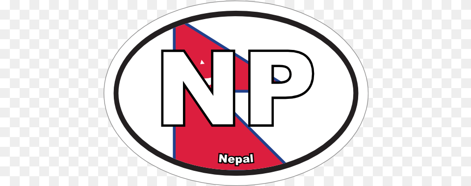 Nepal Np Flag Oval Sticker Circle, Logo, Disk Png Image