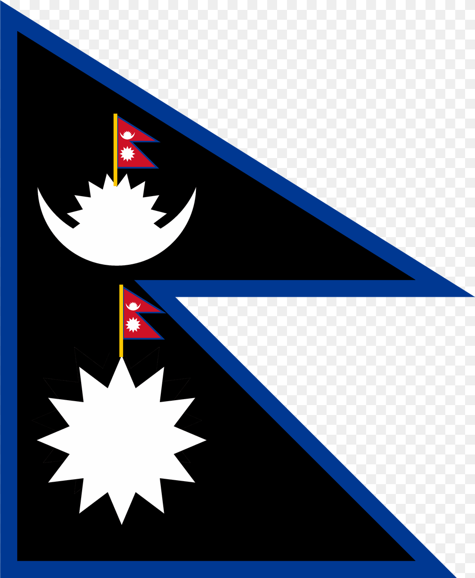Nepal Space Exploration Flag Nepal Flag, Triangle, Nature, Night, Outdoors Png