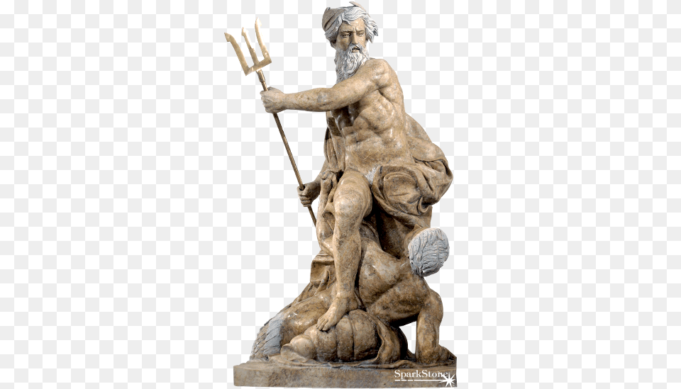 Neptune Calming The Waves Sculpture Image Statue, Art, Adult, Bronze, Male Free Transparent Png