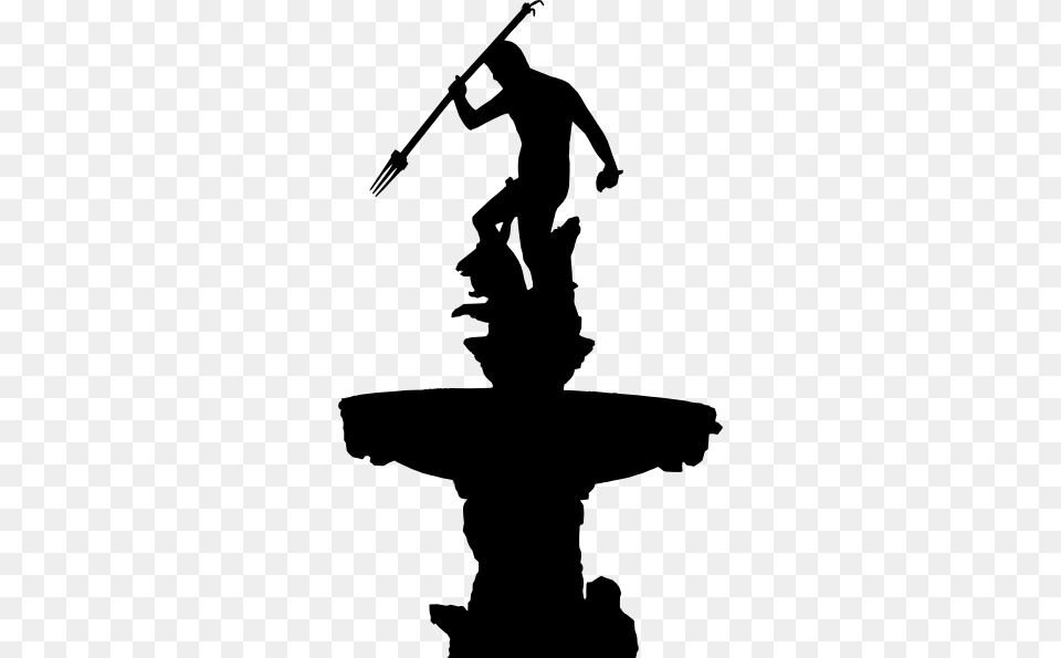 Neptune Fountain Clip Art, Silhouette, Adult, Male, Man Free Png Download