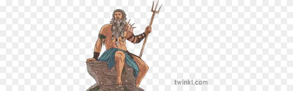 Neptune Poseidon God King Seas Oceans Man Person Trident Mps Ks2 Corel Draw X5, Adult, Female, Woman, Weapon Free Png