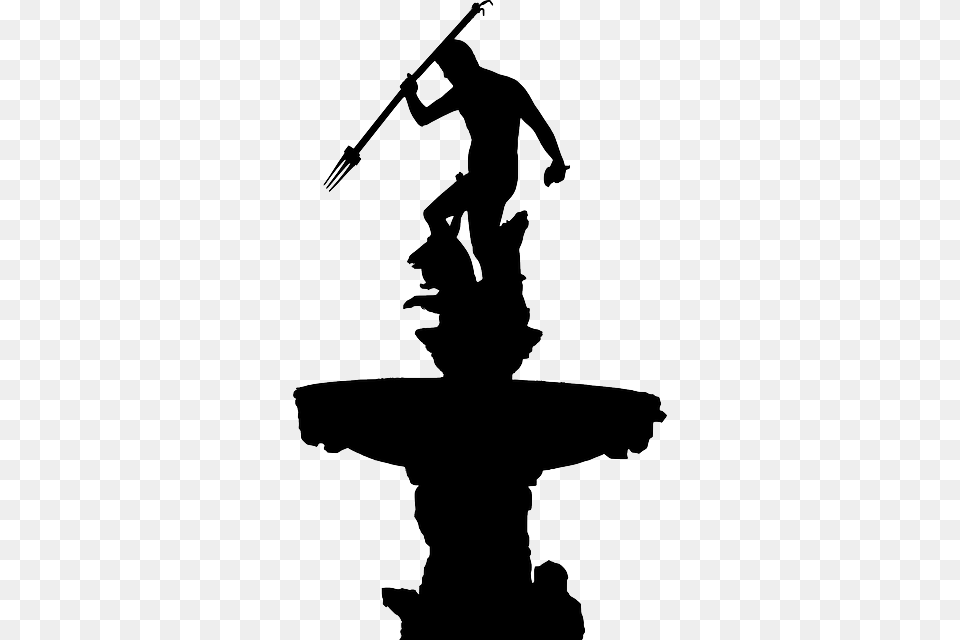 Neptune Trident Poland Silhouette Golden Gate, Adult, Male, Man, Person Free Png