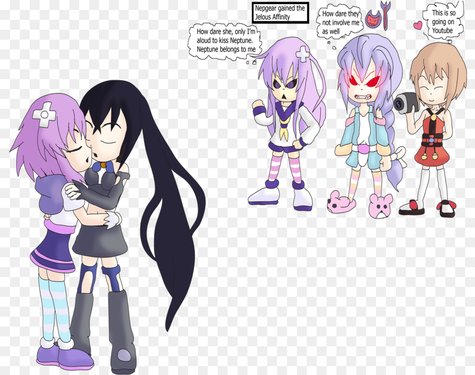 Neptune X Noire By Skye Izumi D6d7k2h Hyperdimension Neptunia Noire X Neptune, Publication, Book, Comics, Manga Free Png