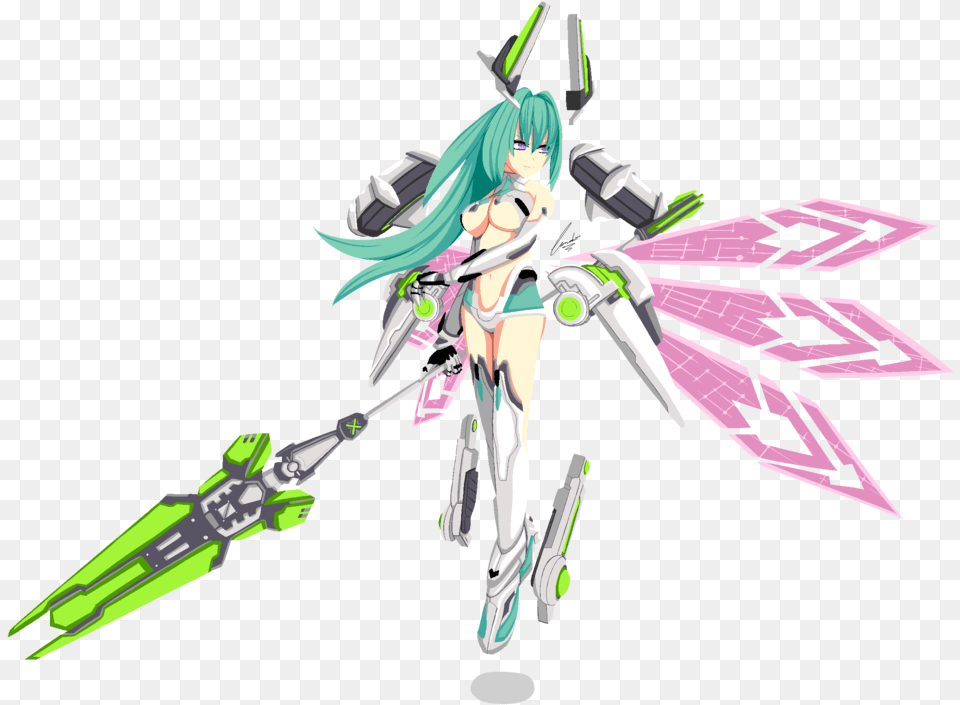 Neptunia Green Heart Sprite, Book, Comics, Publication, Person Free Png