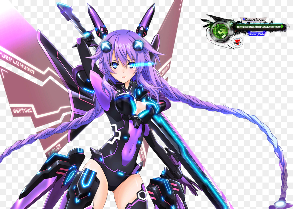 Neptunia Purple Heart Aw Battle Goddess Render V1 Hyperdimension Neptunia Purple Heart Wing, Publication, Book, Comics, Adult Png Image