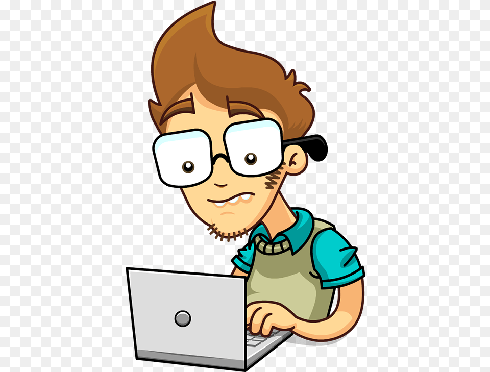 Nerd Big Cartoon, Computer, Electronics, Pc, Laptop Free Transparent Png