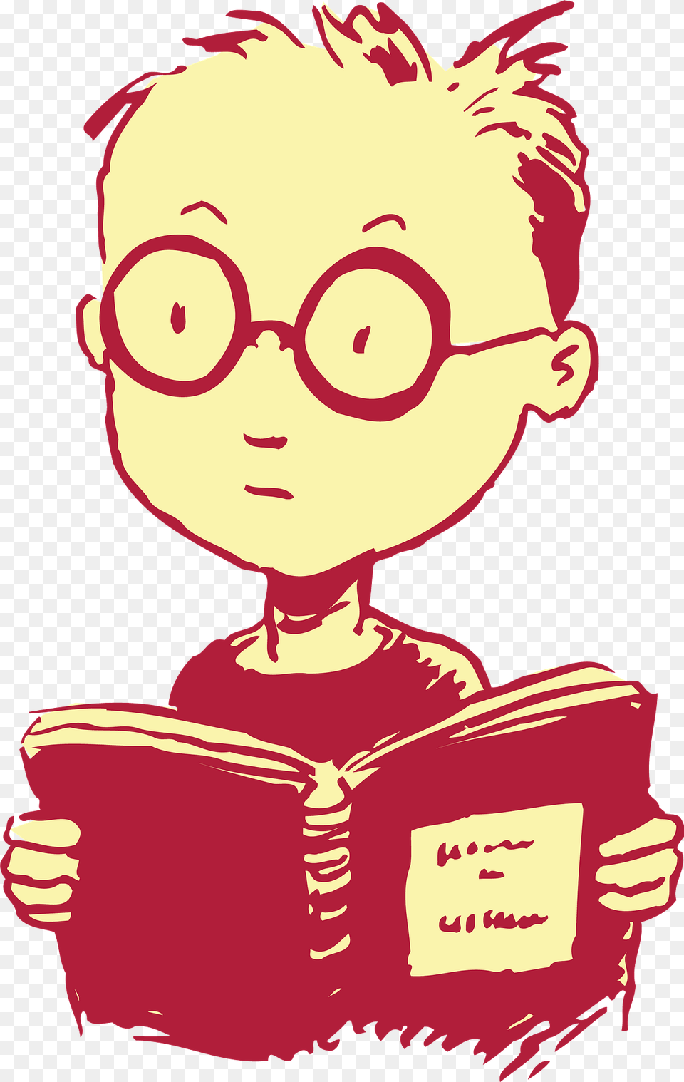 Nerd Boy With A Book Clipart, Person, Publication, Reading, Baby Free Transparent Png