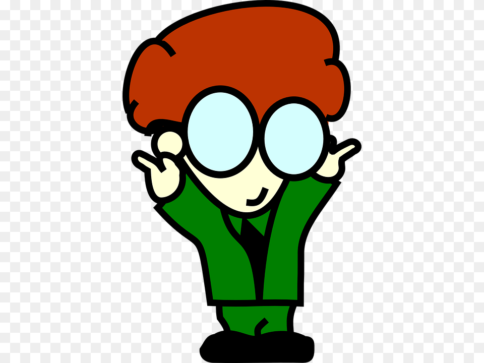Nerd Cartoon Geek Character Glasses Isolated Nerd Clip Art, Baby, Person, Accessories, Goggles Free Png