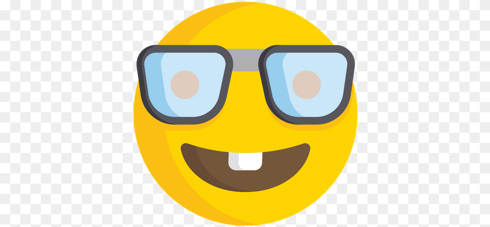 Nerd Face Emoji Icon Of Flat Style Available In Svg Happy, Photography, Accessories, Glasses, Disk Free Png