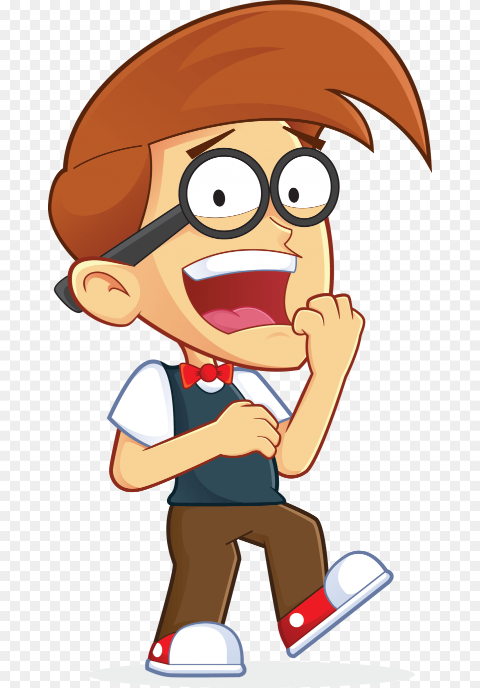 Nerd Geek With Shocked Expression People High Cartoon Kid Shocked, Baby, Person Png Image