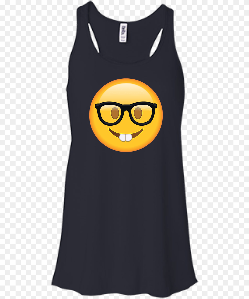 Nerd Glasses Emoji Shirt Hoodie Tank Shirt, Tank Top, Clothing, Accessories, Female Free Transparent Png