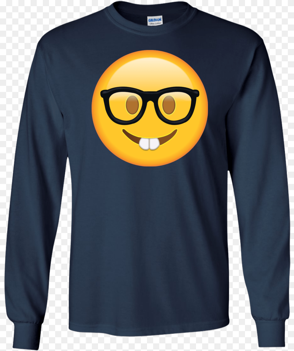 Nerd Glasses Emoji Teehoodietank T Shirt, Clothing, Long Sleeve, Sleeve, Accessories Free Transparent Png