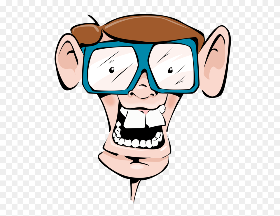 Nerd Horn Rimmed Glasses Geek Cartoon, Body Part, Mouth, Person, Teeth Png Image