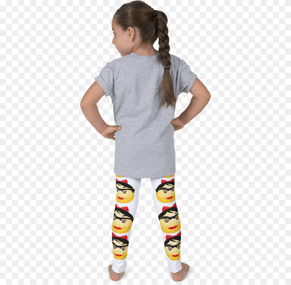 Nerdy Signature Emoji Kid S Leggingsdata Image Id Child Back, Clothing, T-shirt, Female, Girl Free Transparent Png