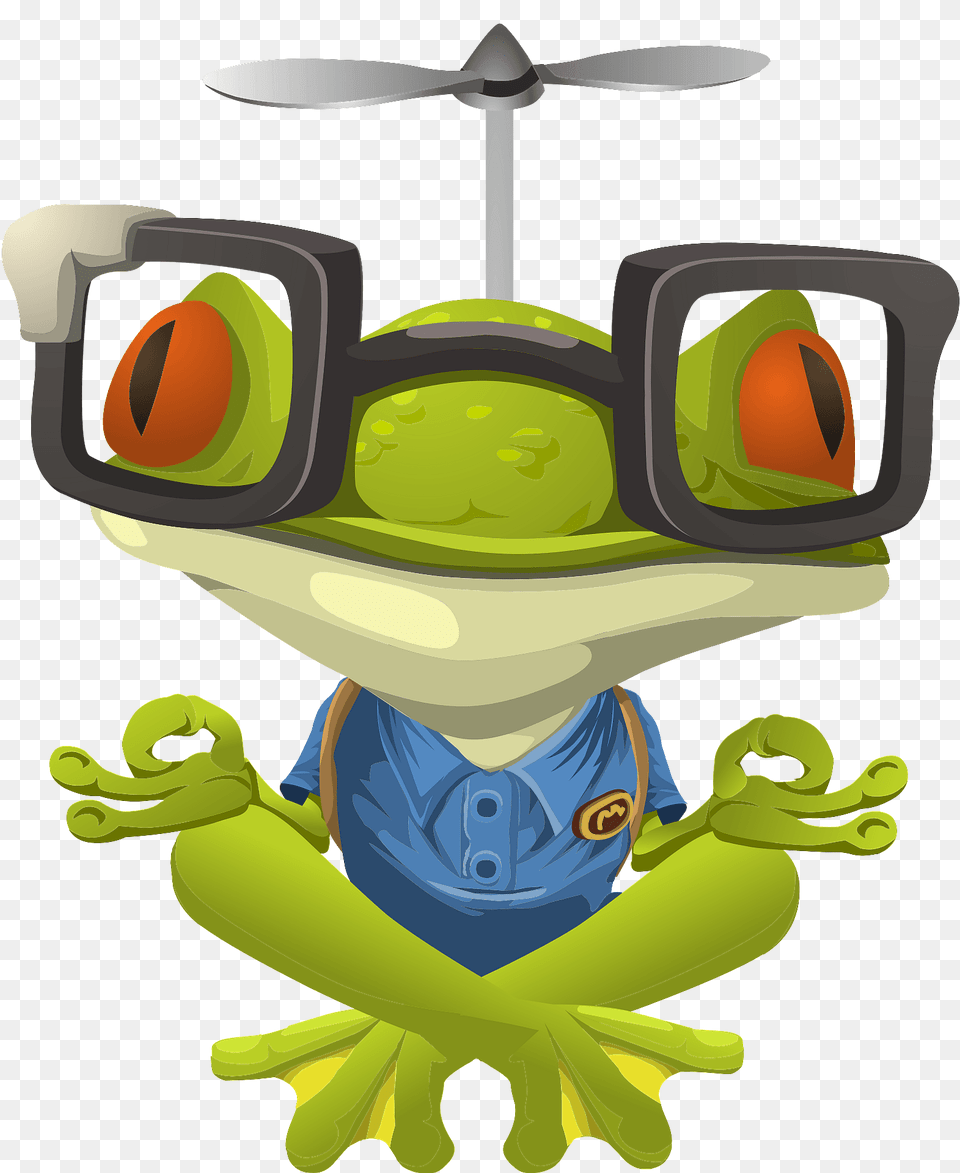 Nerdy Yoga Frog Clipart, Amphibian, Animal, Wildlife, Appliance Png