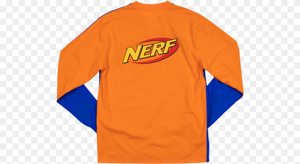 Nerf 5050 Blue U0026 Orange Long Sleeve Tee Logo, Clothing, Long Sleeve, Shirt, T-shirt Free Transparent Png