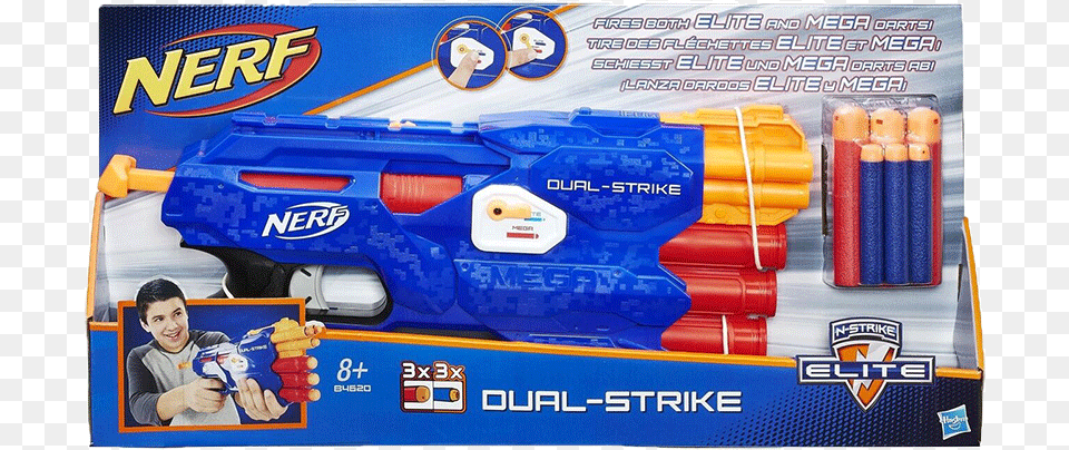 Nerf Dual Strike Gun Basic Nerf Guns Dual Strike, Person, Toy, Water Gun Png Image