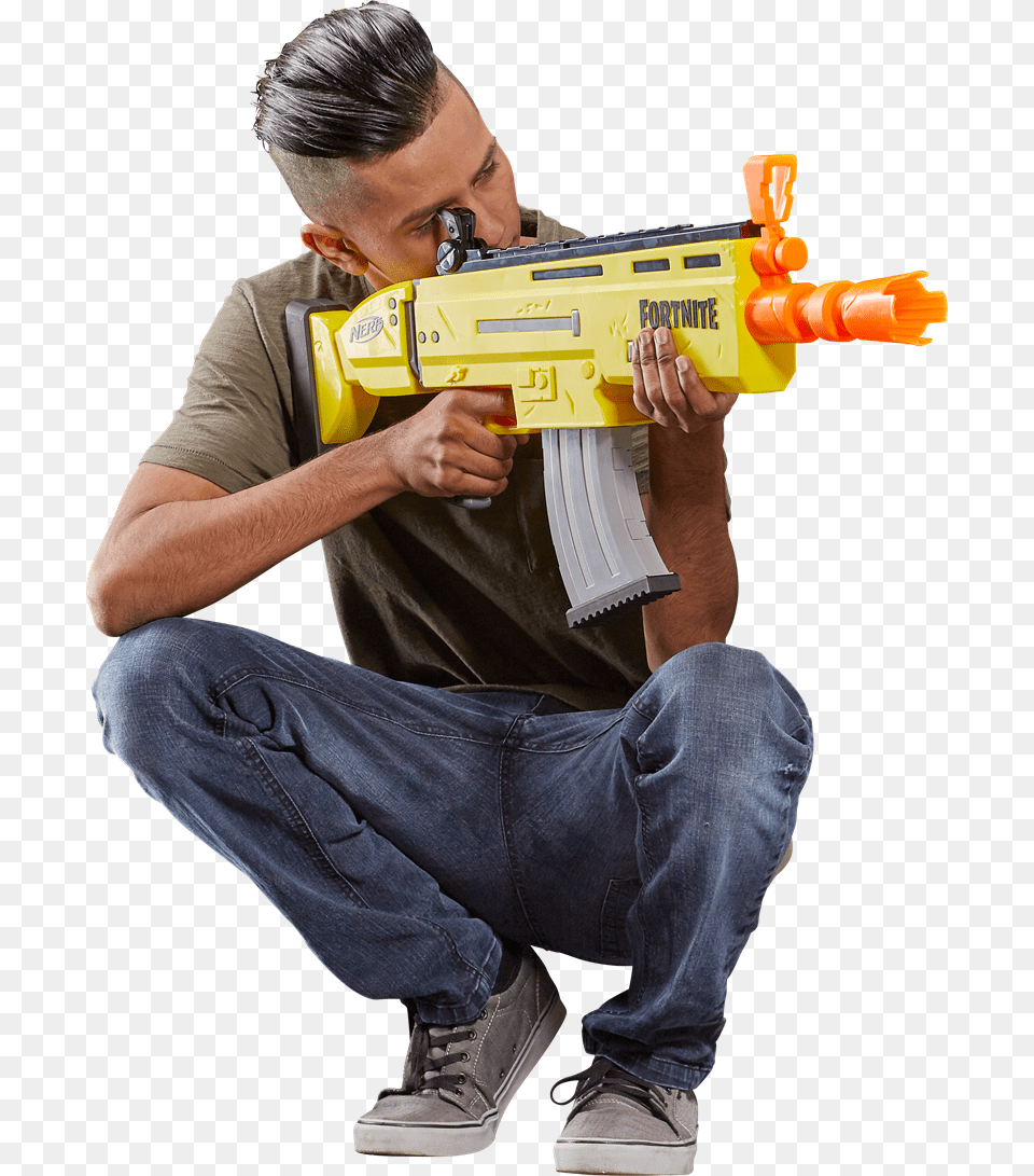 Nerf Fortnite Scar, Adult, Person, Man, Male Png