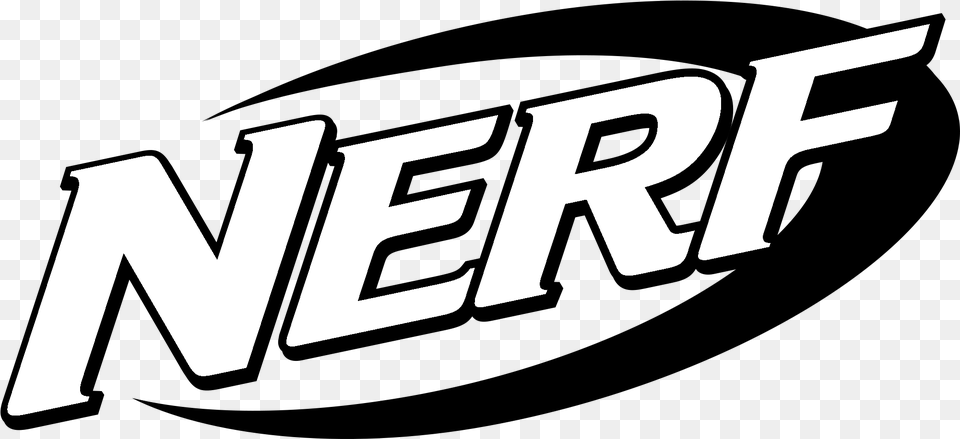 Nerf Logo Black And White Transparent, Text Png
