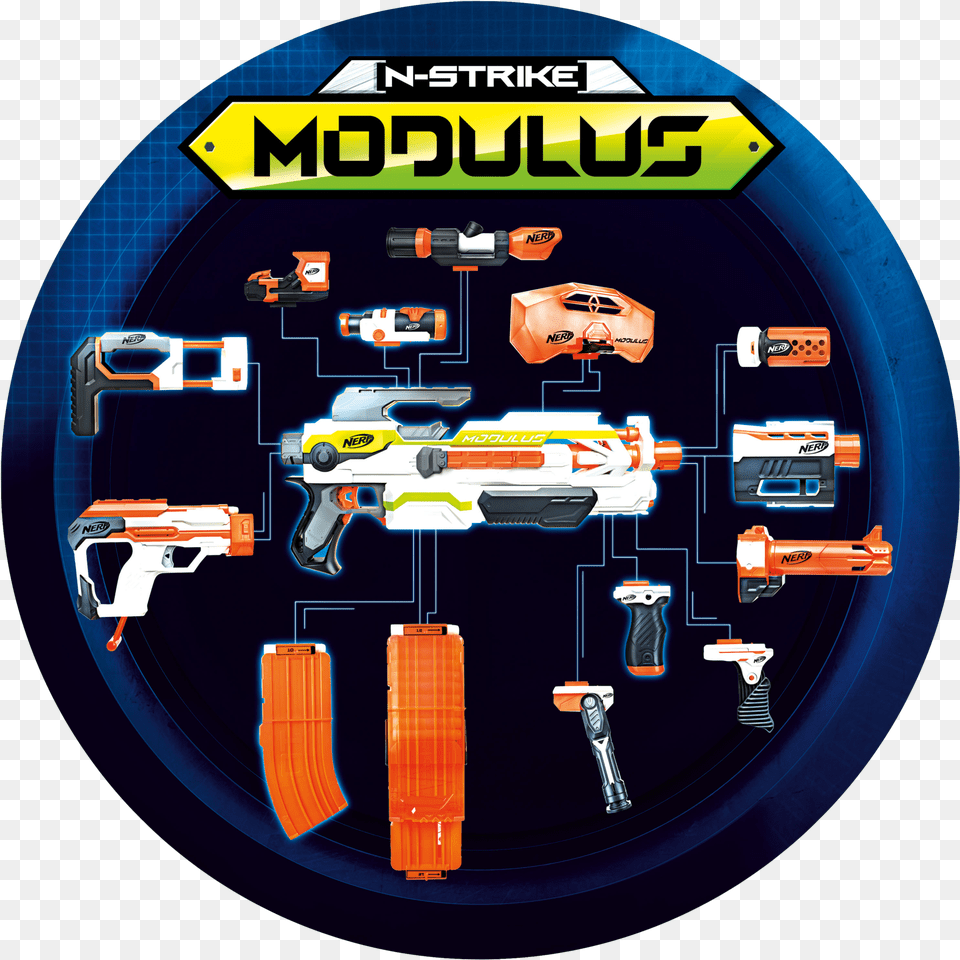 Nerf N Strike Modulus Blaster Ecs 10 Kit, Gun, Weapon, Machine, Wheel Free Png