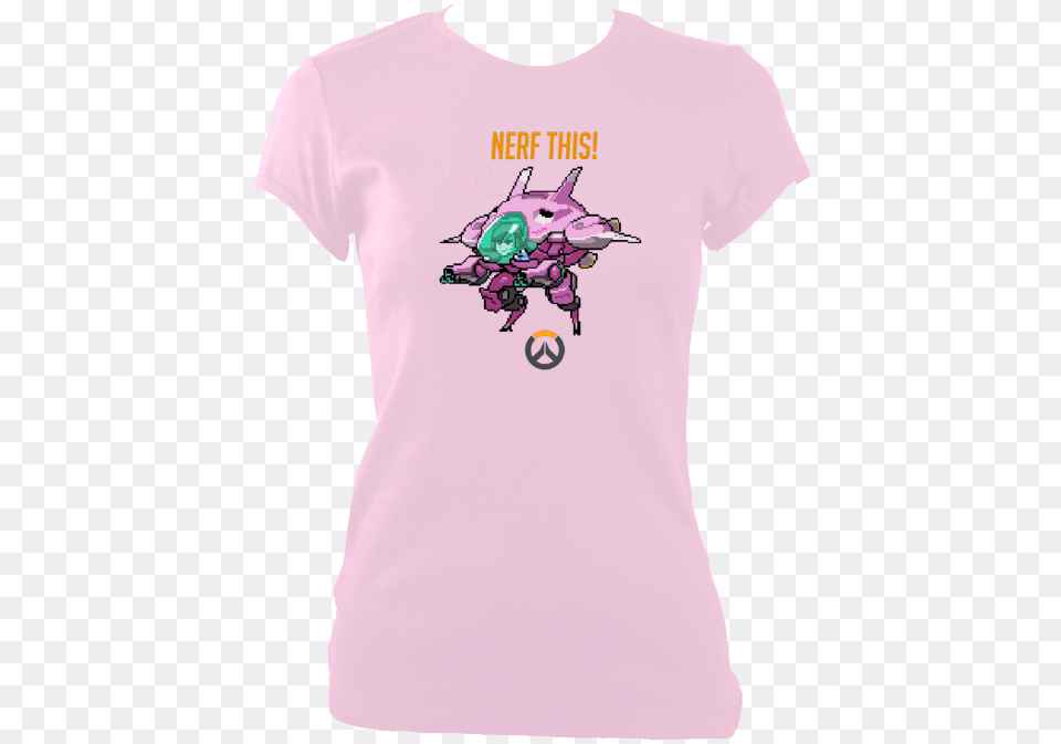 Nerf This Overwatch Fan Tshirt Cartoon, Clothing, T-shirt, Purple, Shirt Png Image