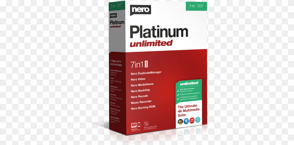 Nero Platinum Unlimited Nero Platinum Unlimited Box, Advertisement, Poster, Food, Seasoning Png Image