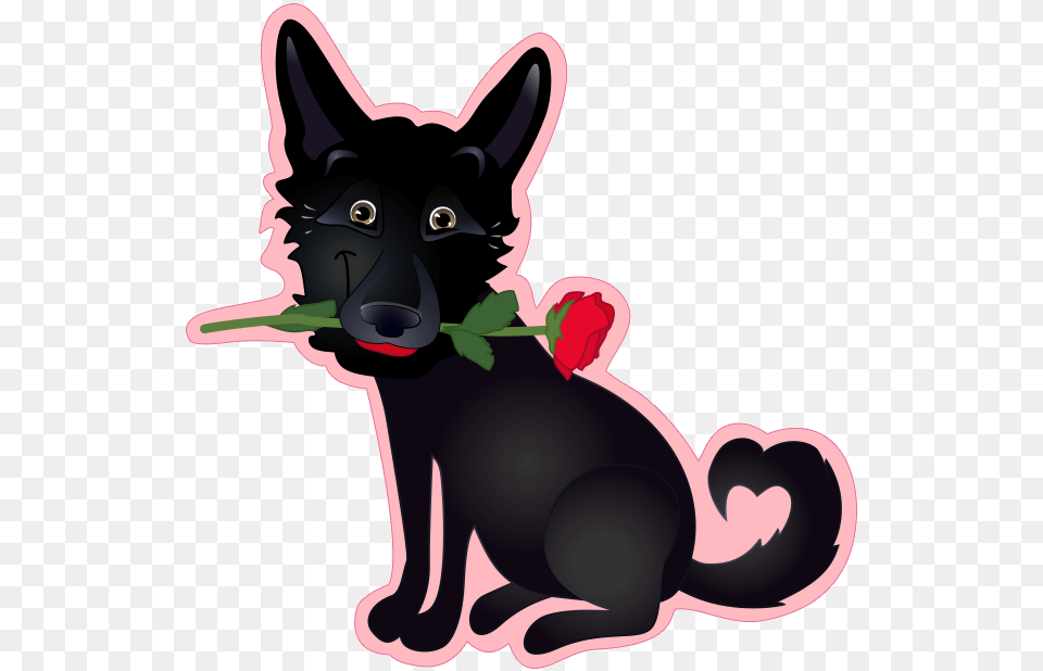 Nero The Black Dog Cute Funny Comic Pet Stickers Messages Companion Dog, Animal, Mammal, Cat, Canine Free Png