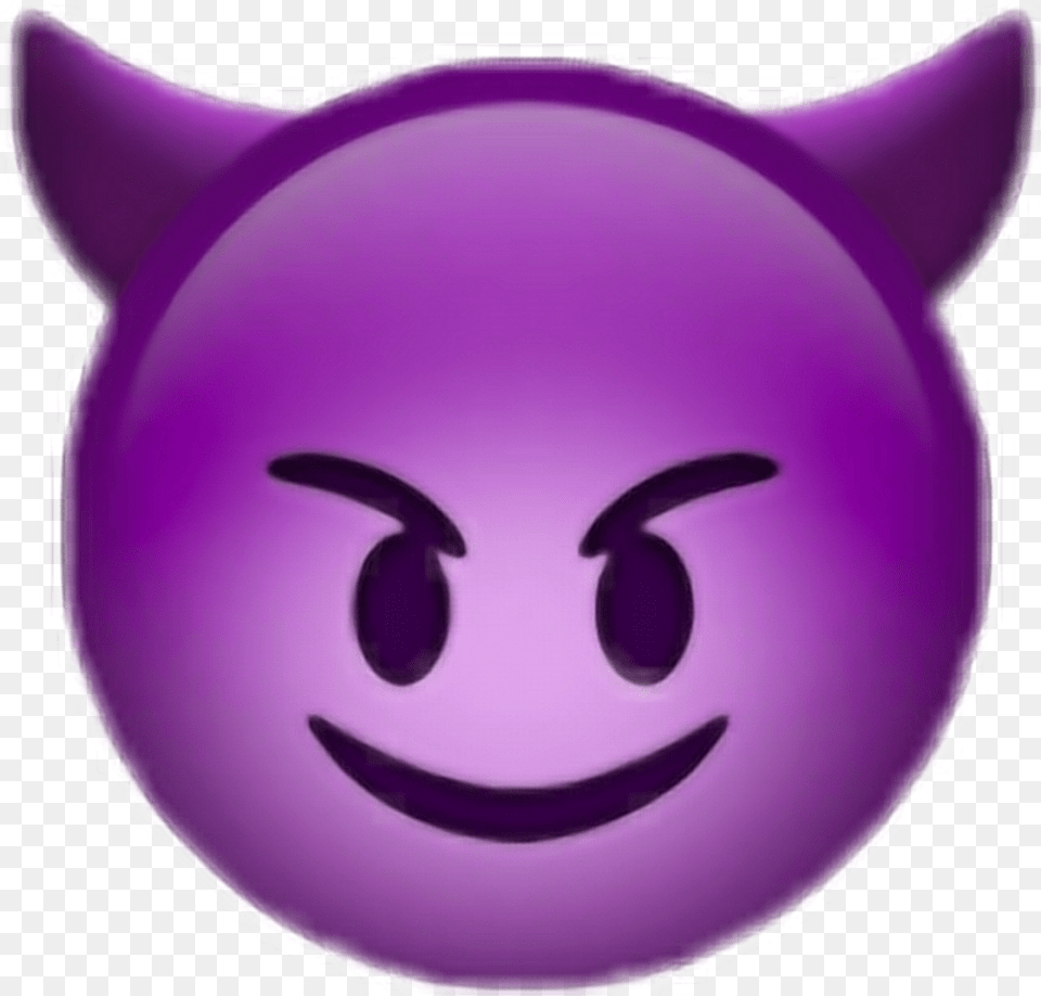 Nervous Emoji Devil Emoji Clipart With A Purple, Balloon Free Transparent Png