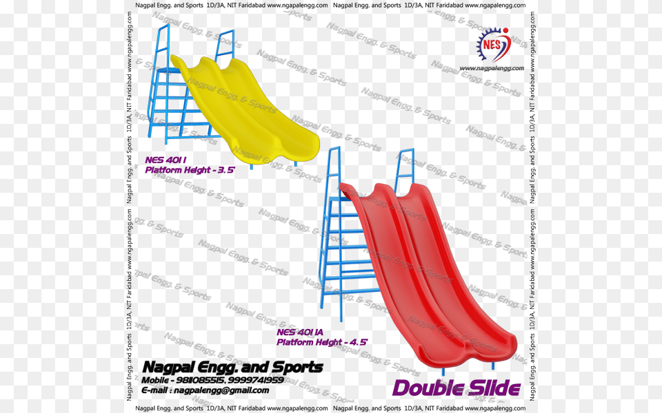 Nes 4011 Frp Double Slide Playground, Toy, Play Area, Outdoors Free Transparent Png