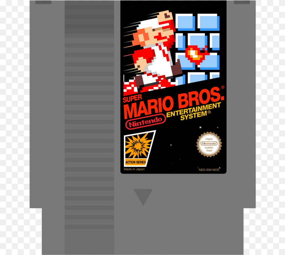 Nes Cartridge Super Mario Bros Nes Cart, Advertisement, Poster Free Transparent Png