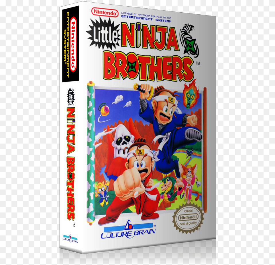 Nes Little Ninja Brothers Retail Game Cover To Fit Little Ninja Brothers Nes Cover, Baby, Person, Face, Head Png Image