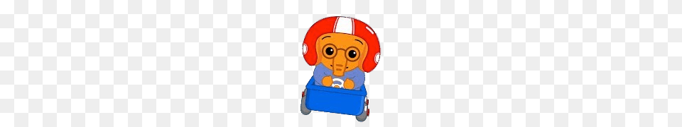 Nesho The Elephant In A Kart, Cartoon Png Image