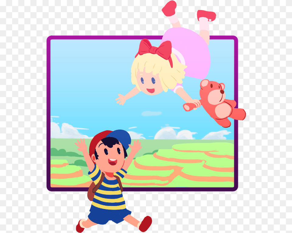 Ness And Paula Adult Ness Paula Earthbound, Baby, Person, Mat, Face Png