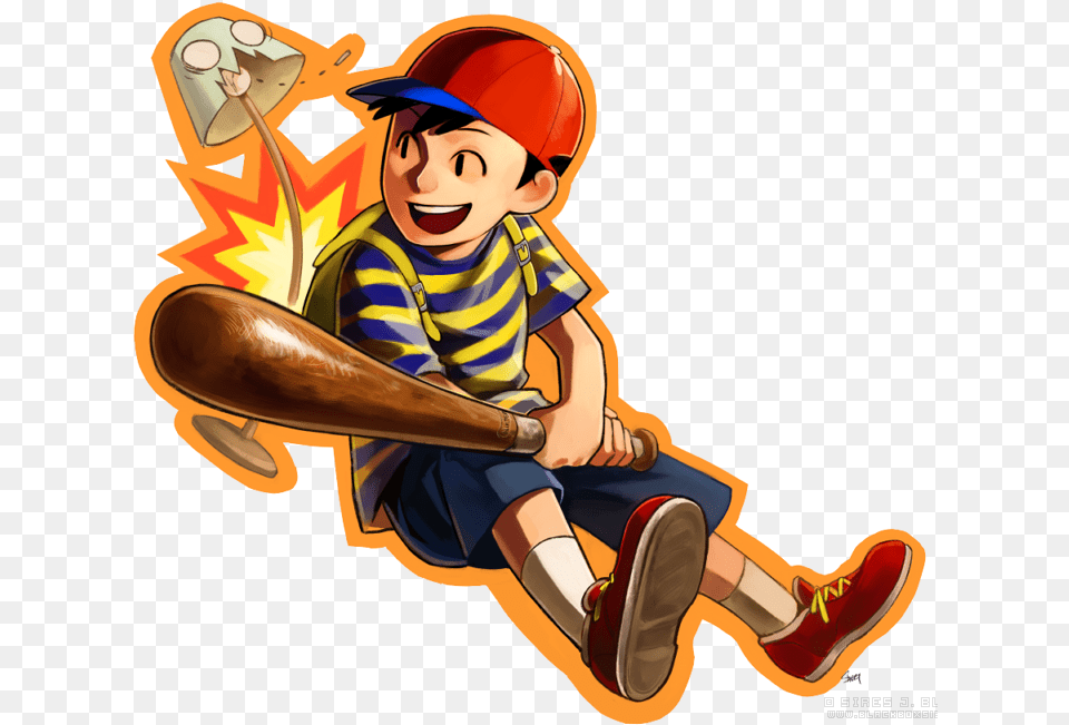 Ness From Earthbound Render Art By Sires Jan Black Cartoon, People, Person, Male, Boy Free Png